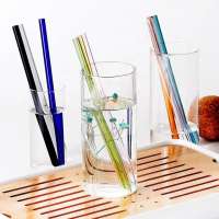 Reusable Boba Bubble Tea Straw Colored Glass Long Straw Drinking Glass Straws with a Sharp End 6mm 8mm 10mm 12mm 15mm