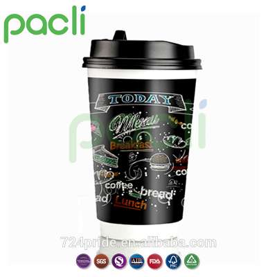 Best sale double wall disposable coffee paper cup waxed paper cup