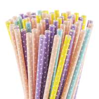 Wholesale biodegradable polka dot paper straws