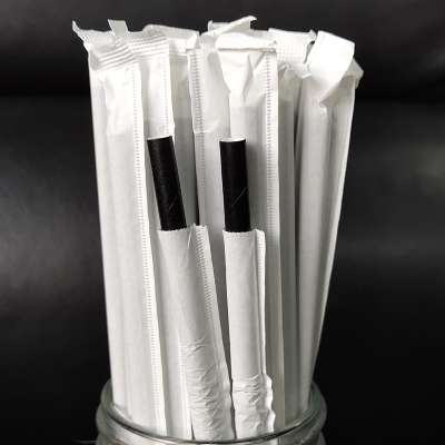 Food safe BRC certified compostable individually paper wrapped biodegradable straws