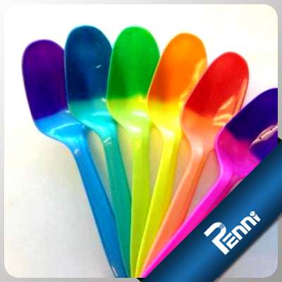 Hot sell color change disposable spoons with logo