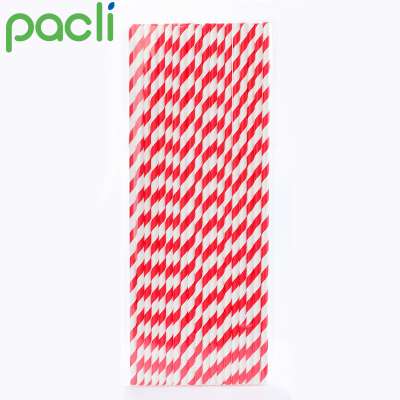 Eco-Friendly Disposable 197mm Round Plain White Drinking Paper Straw